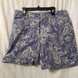 Talbots shorts size 10. Paisley. Slate blue color